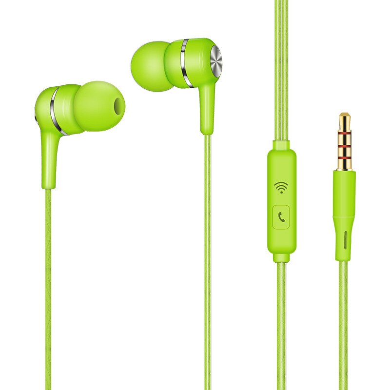 Nuovo frutti Colorati in-orecchio Auricolare Bianco per Samsung galassia S6 cablata Cuffie con Microfono 3.5mm Jack per Cuffie per il Telefono Cellulare: verde