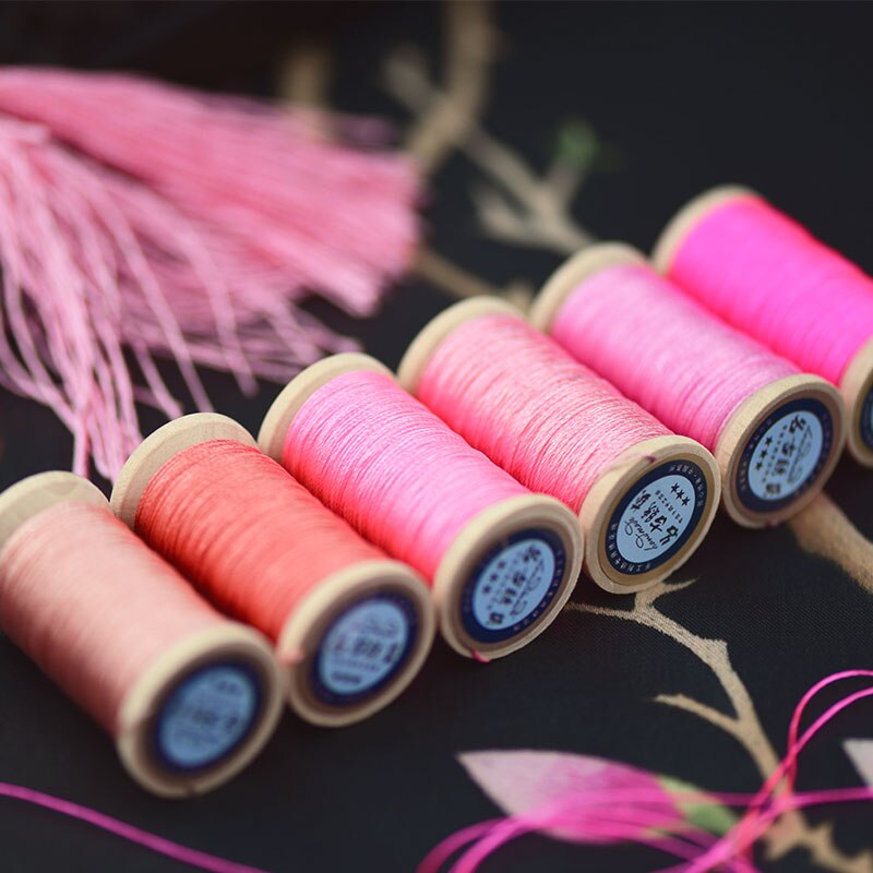 Roll Van 0.3 Mm Nylon Gevlochten Draad Hand Geweven Chinese Knoop Kwasten Lijn Ongeveer 50M Hoge Sterkte 3 strengen Draad Kwastje Lijn Roze: 6 colors