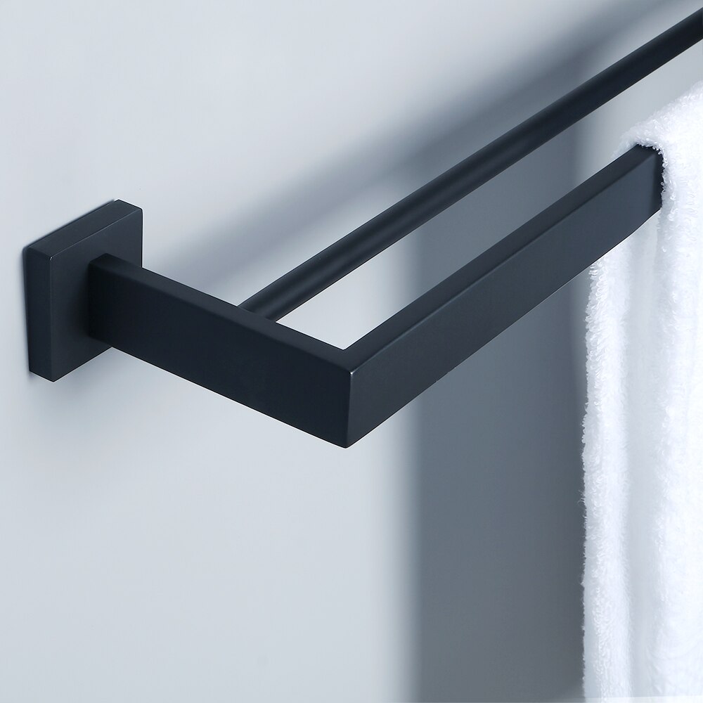 Toallero de acero inoxidable 304, colgador de toallas de baño, soporte de pared, doble barra, estante de almacenamiento de 24 pulgadas