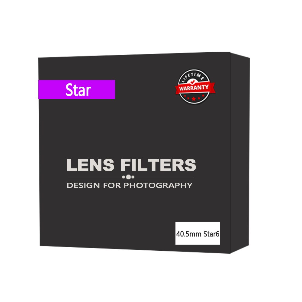 EDMTON 40.5mm 6x (6 Punt) ster Effect Filter voor Sony 16-50mm (Alpha A6500 A6300 A6000 A5000 A5100 A3000)