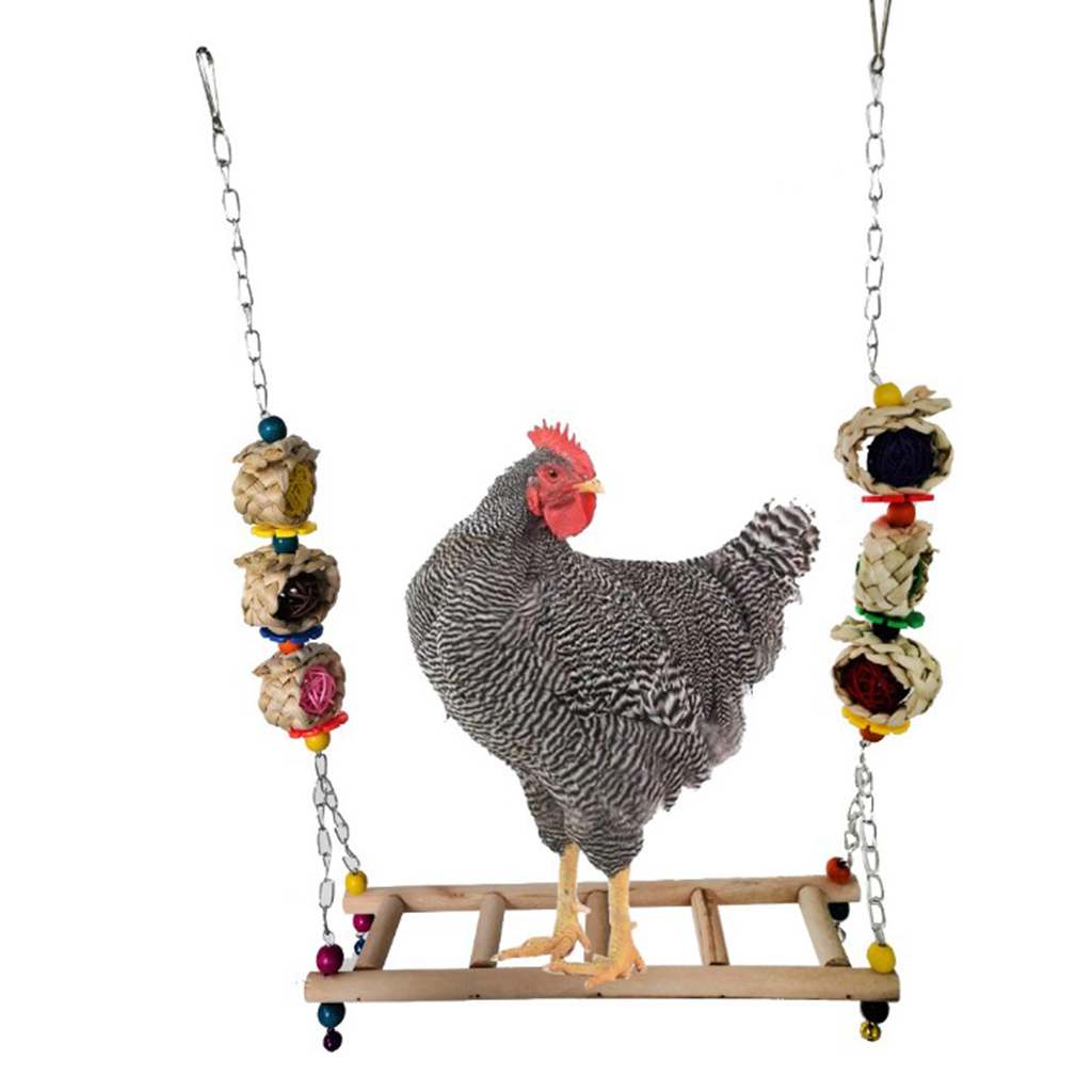 Chicken Ladder Swing Chicken Perch Stand Birds Toys Chew Stand Perch Climb For Chicken Birds Parrots