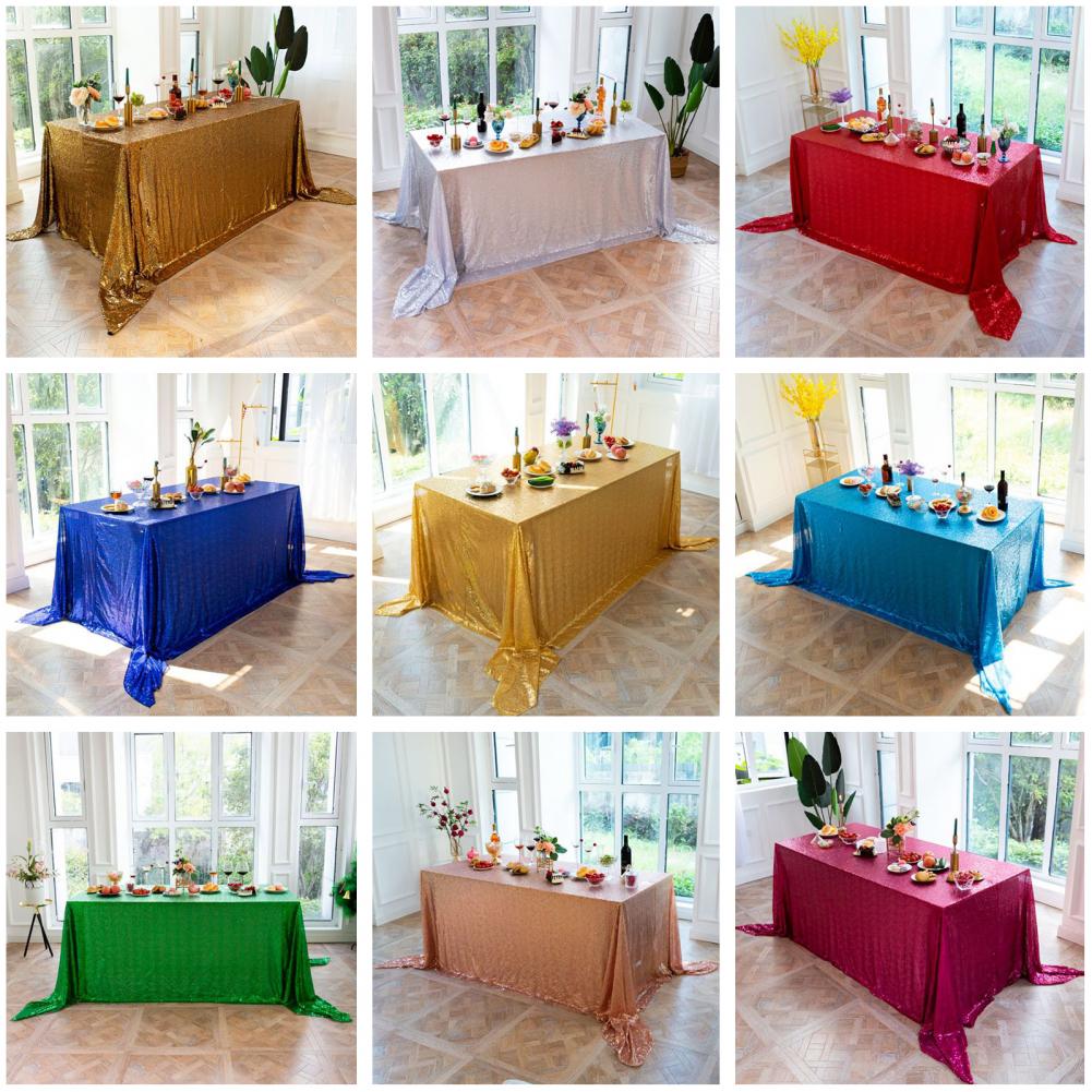 Sequin Tablecloth Shiny Polyester Party Table Cover Exquisite Detailed Party Table Cover for Hotel Dining Table Cover
