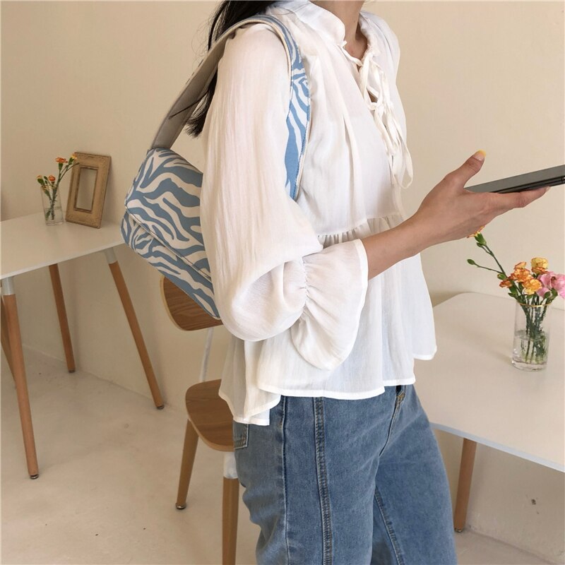 Vintage Luxury Women Handbags Canvas Ladies Shoulder Bag Girls Underarm Hobo Female Armpit Hand Bag