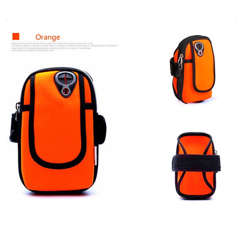 Armband armband 5.5 6.0 '' arm telefonhållare till hands för iphone 6 6s plus sportarm väska correr bolsas telefonfodral: Orange