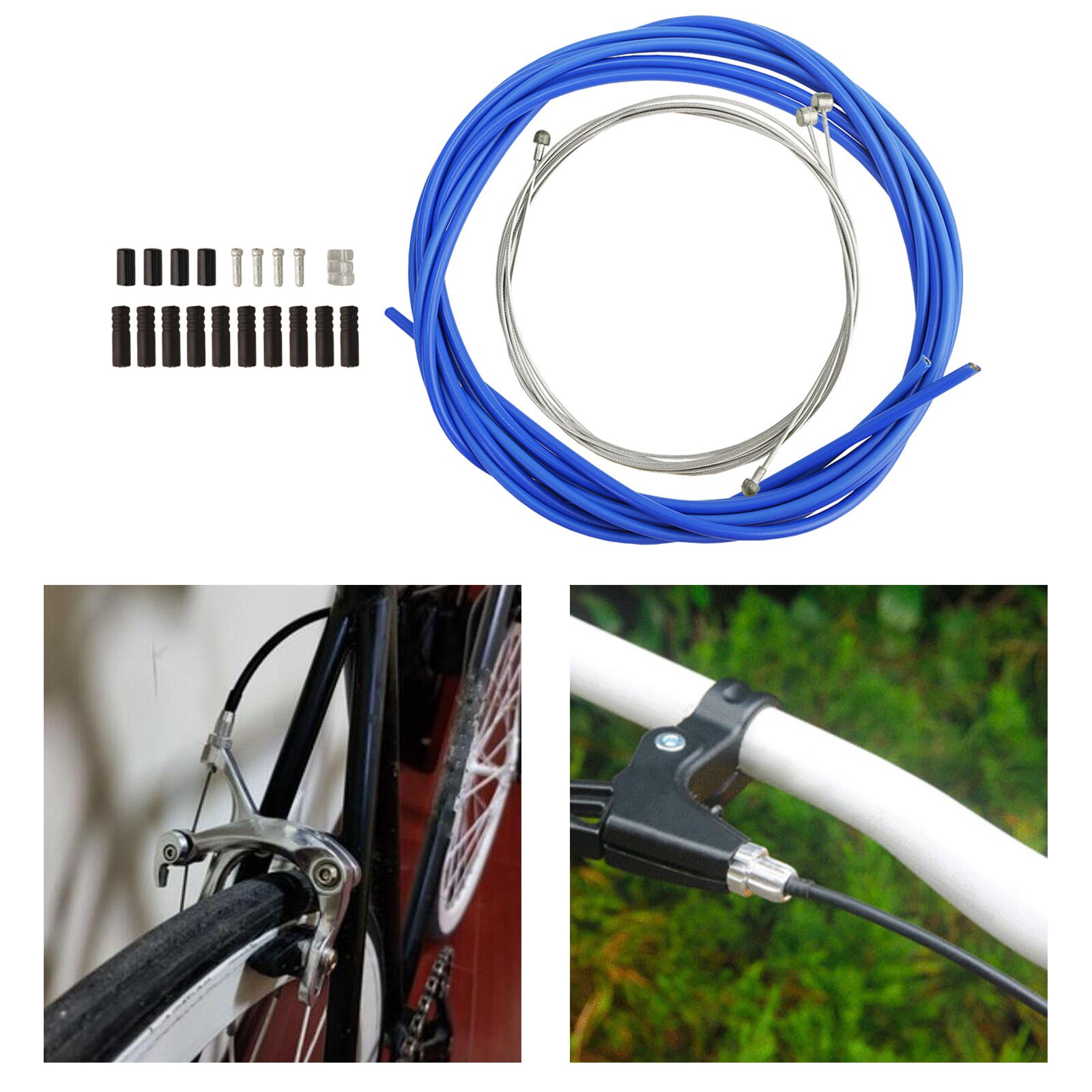 Ensemble universel de boîtier de câble de frein de vélo er/dérailleur et frein, boîtier de câble de frein de 2.5m (OD 5mm), boîtier de câble de 2m er (OD 4mm): Blue