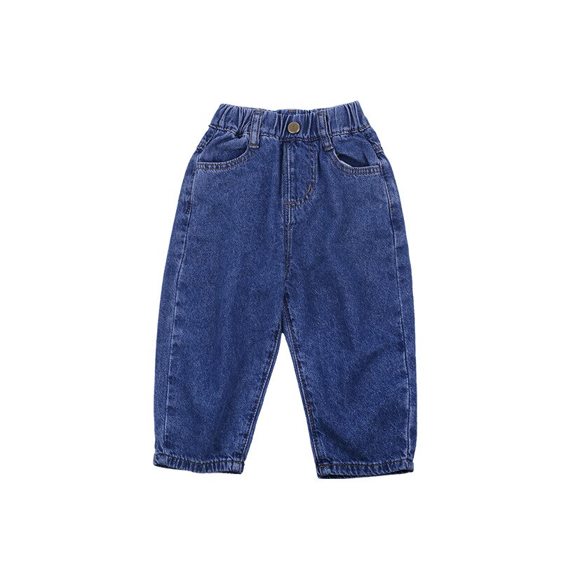 Calça jeans meninos e meninas das crianças 2020 nova queda versátil estrangeiros estilo reto calças desgaste do bebê casual wear moda 3-33 à venda