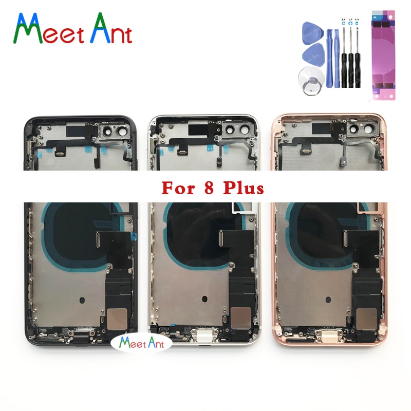 AAA For iphone 8 8G / 8 Plus / X Back Middle Frame Chassis Full Housing Assembly Battery Cover Door Rear with Flex Cable