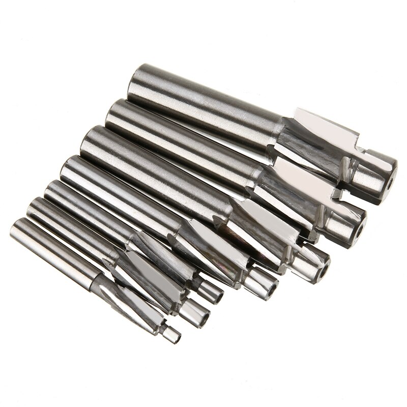 7Pcs M3-M12 Counterbore Milling Cutter High Speed Steel Pilot Slotting Tool End Mill Slot Drill Bit Set
