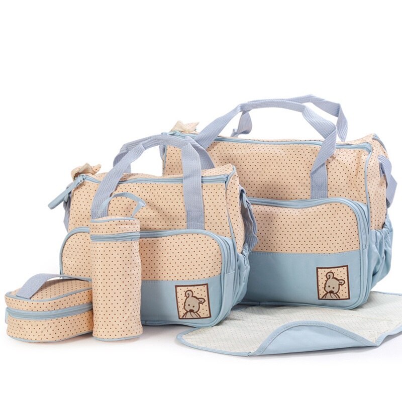 5 unids/set bolsa para pañales de cochecito mami bolsa de gran capacidad bolso de pañales cambiando Pad para el cuidado del bebé con 8 colores