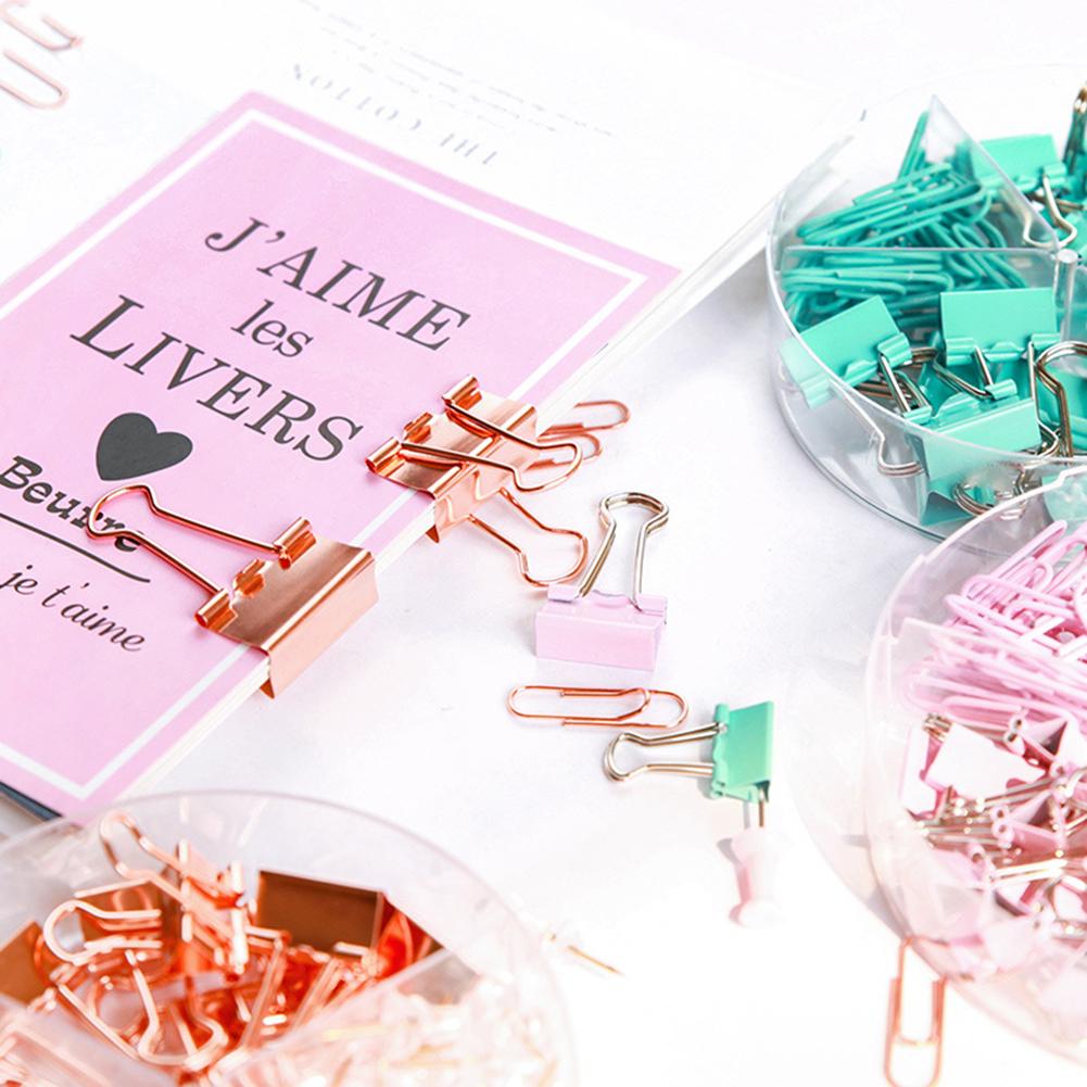 Metal File Paper Clips Binder Clamps Ticket Holder Office School Stationery Binding Supplies Paper Clip Cute School