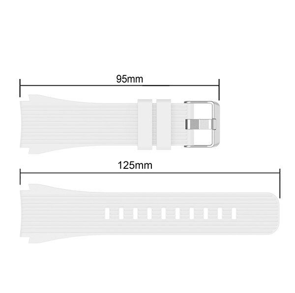 Galaxy 46mm watchband Replacement silicone strap For Samsung Gear S3 22mm sport wristband For Samsung Galaxy 46mm SM-R800 watch: white / Samsung Gear S3