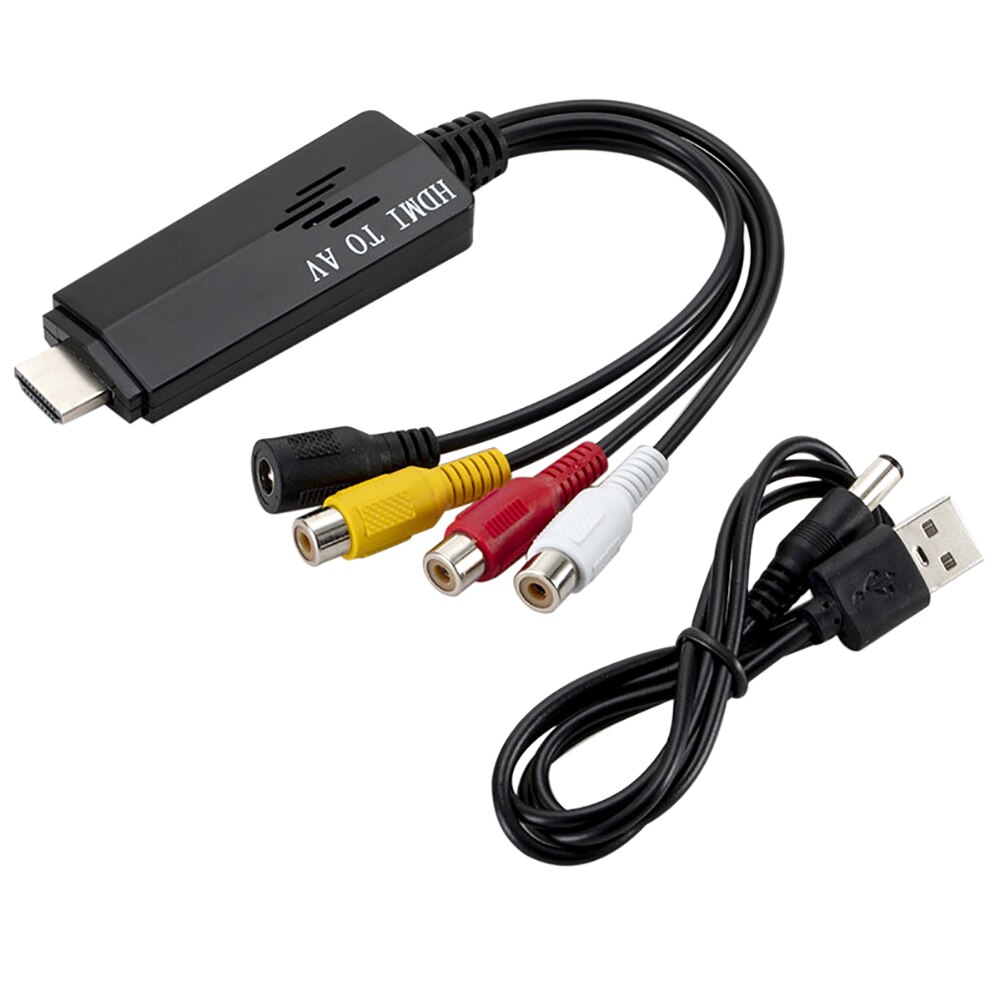 1080P HDMI Male to Female RCA AV Cord Converter Adapter Accessory for VCR DVD TV Cable Box Digital Cable: Default Title