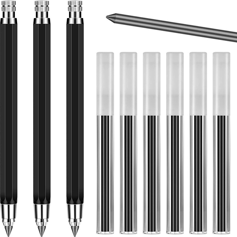 3 Stuks 5.6 Mm Automatische Mechanische Potlood Met Lood Vulling, Mechanische Opstellen Potlood Set Voor Crafting Art Schetsen: Default Title