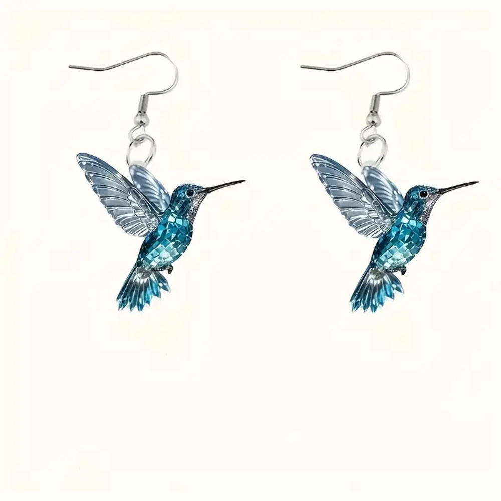 Kolibri Ohrringe für Frauen Mädchen elegante Quaste Charme baumeln Ohrring Modeschmuck Valentinstag Geburtstags: Hellgelb Gold Farbe
