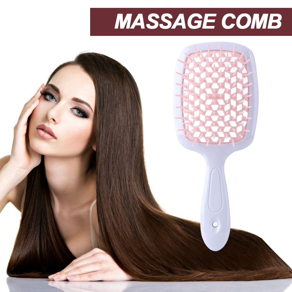 Cepillo de pelo enredado para niña, peines de pelo de dientes anchos, placa grande, masaje del cuero cabelludo, ahuecamiento, herramienta transparente para salón en casa