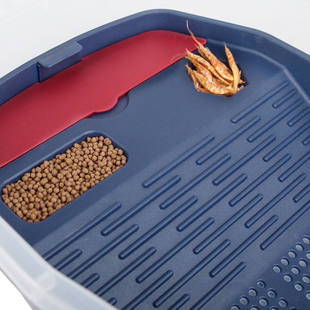 1PC Turtle Tank Plastic Durable Portable Triple Layer Bathing Box Container Feeding Holder for Tortoise