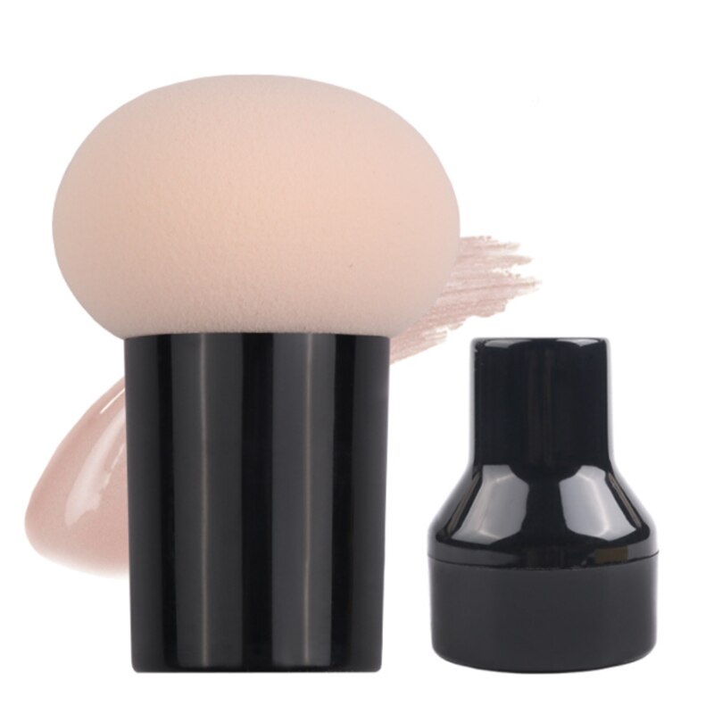 Esponja de maquillaje con forma de seta, esponja de maquillaje en polvo, corrector facial, base, cosmética, 1 unidad: beige