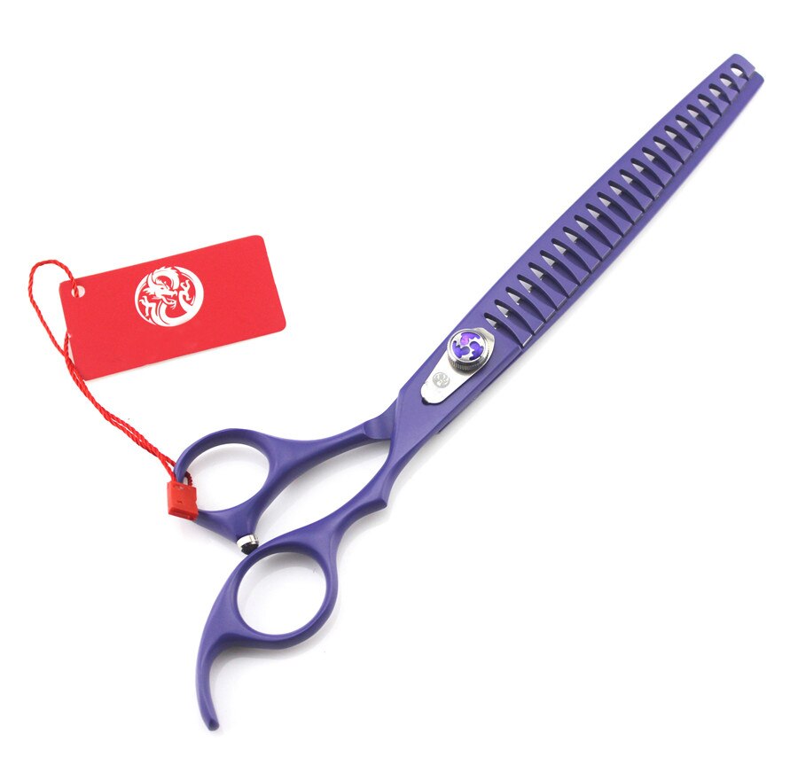 8 Inch Pet Scissors Dog Cat Tesoura Pets Grooming Thinning Shears Scissors Shears Kit: purple