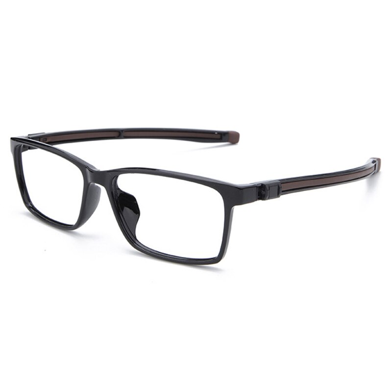 Montura de gafas ópticas deportivas para hombre y mujer, lentes cuadrados con absorción magnética, con imán para colgar en el cuello, gafas para miopía ajustables: black brown