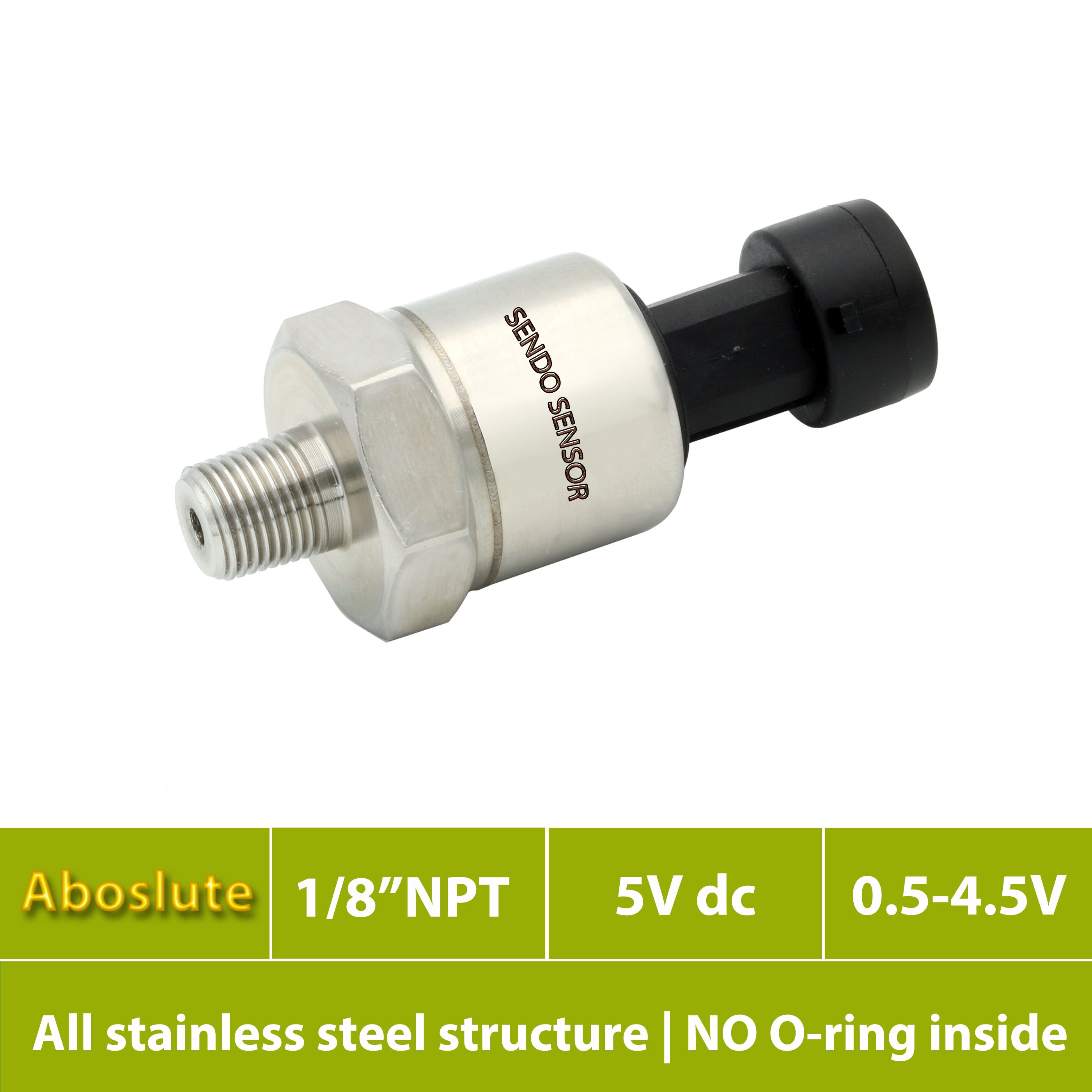 stainless steel isolated pressure sensor, absolute pressure 15, 30, 50, 75, 100, 150 psia, 1, 1.6, 4, 6, 10, 16 bar abs, ammonia