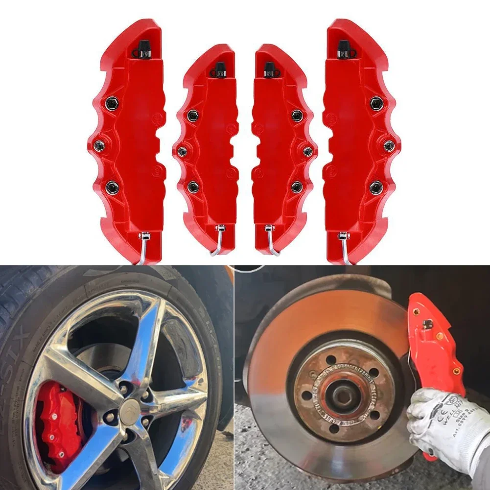Cubiertas de pinza de freno de disco 3D para coche, cubiertas de plástico para pinza de freno de disco de carreras delantera y trasera M + S, accesorios de rueda de 18,3-23,6 ", 4 Uds.