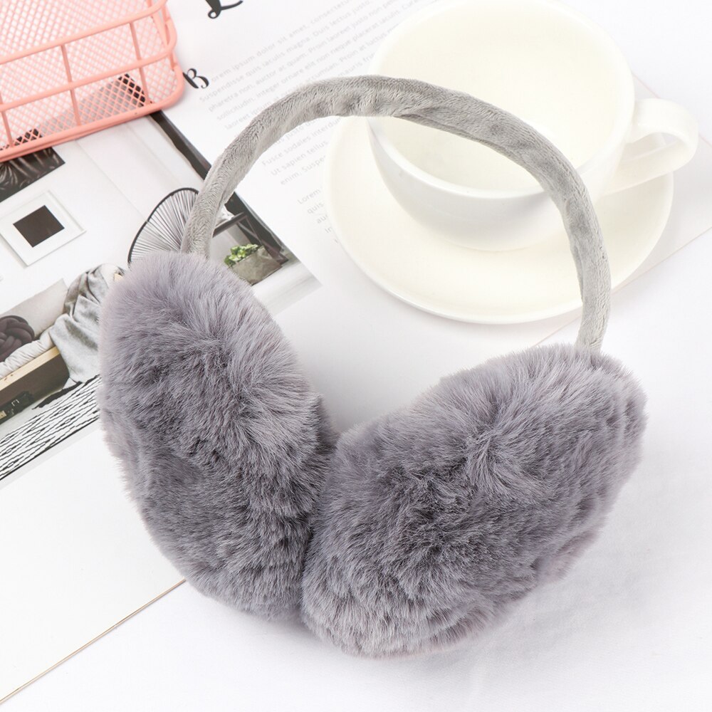 Winter Earmuffs Warm Plush Soft Comfortable Headphone Style Ear-cap Foldable Earflap Ladies Outdoor Anti-Wind Ear Warmer