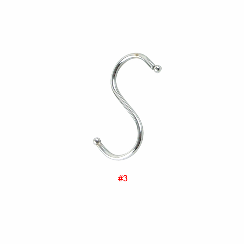 5 stks/partij S Vormige Haken Hanger Keuken Badkamer Opbergkast Houders voor Kleding Pot Pan Keuken Haken Houder: 3