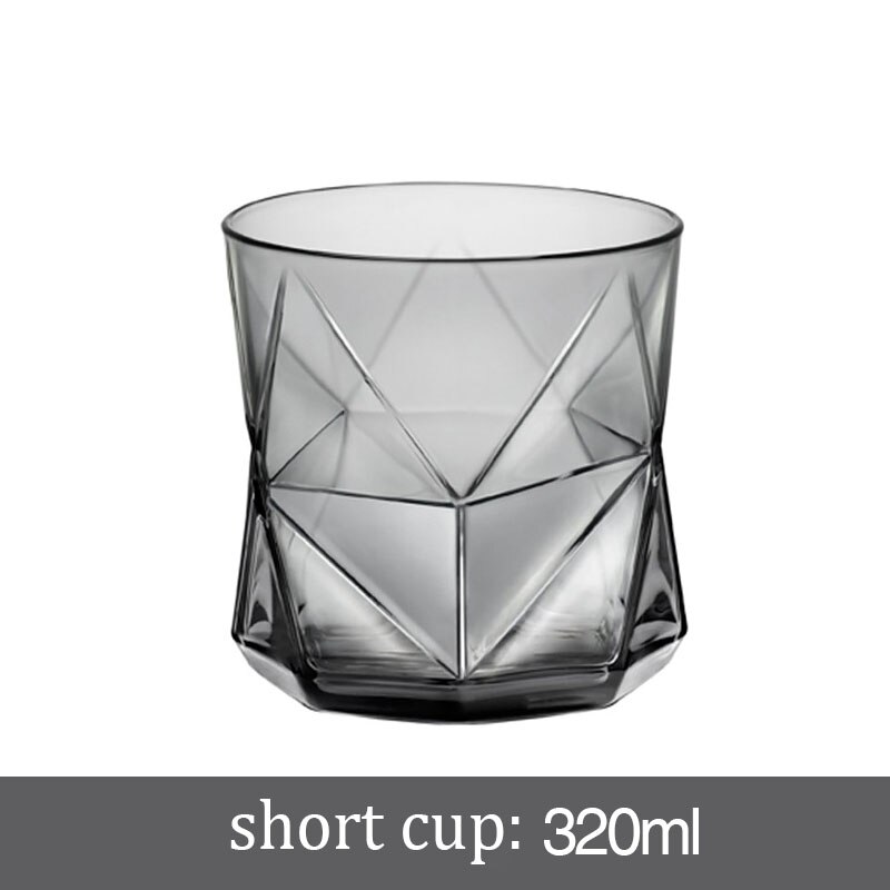 Creatieve Kleur Glas Huishouden Hittebestendige Thee Water Cup Sap Drinkware Persoonlijkheid Whisky Bier Wijn Glas Grijs 50JB033