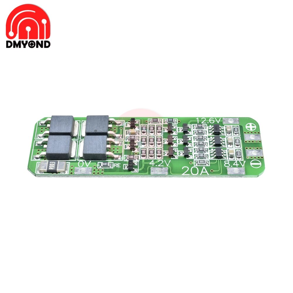 3S 3 Serial 20A Li-ion Lithium Battery 18650 Charger PCB BMS Protection Board For Drill Motor 12.6V Lipo Cell Module 64x20x3.4mm