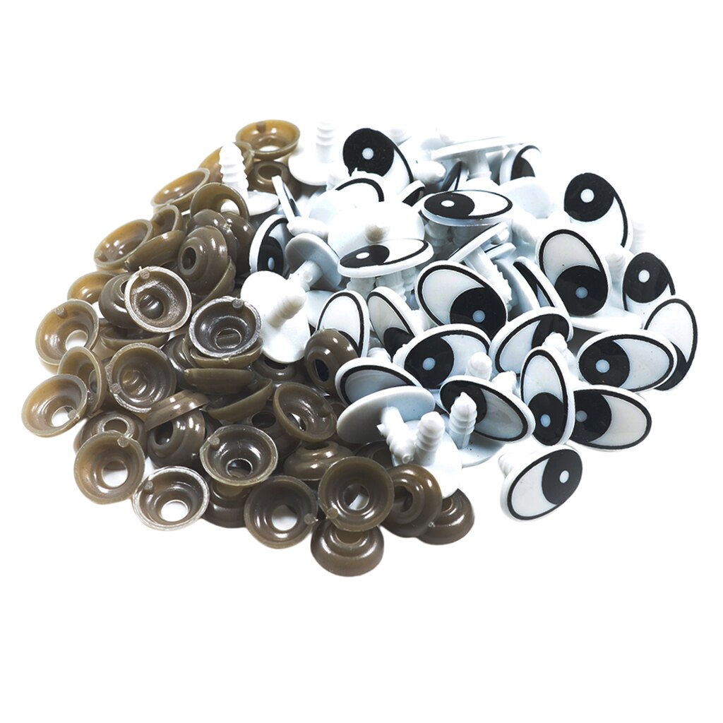 60 Pieces Oval Shape Plastic Safety Eyes for Teddy Bear Doll Animal Puppet Craft Doll Making Accessories Craft Supplies 20x13mm