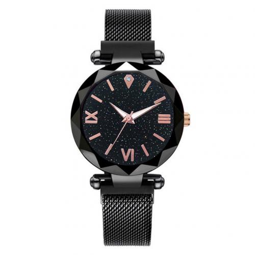 Women\'s Black Analog Quartz Stainless Steel Roman Numerals Wrist Bracelet Watch Simple Womens Leather Watch Roman Numeral Quartz Analog  main image 2