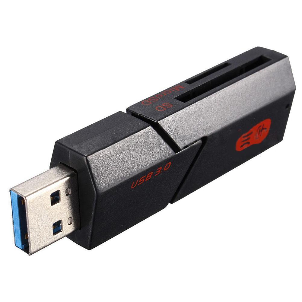 USB 3.0 Card Reader High Speed T-Flash TF Memory Card Adapter 2 in 1 Memory Card Reader