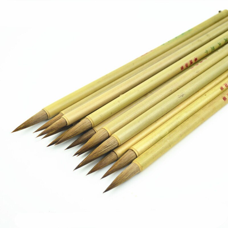 Horse Hair Chinese Calligraphy Brush Pen Woolen Hair Regular Script Brush Pen Weasel Hair Chinese Watercolor Painting Brush Set