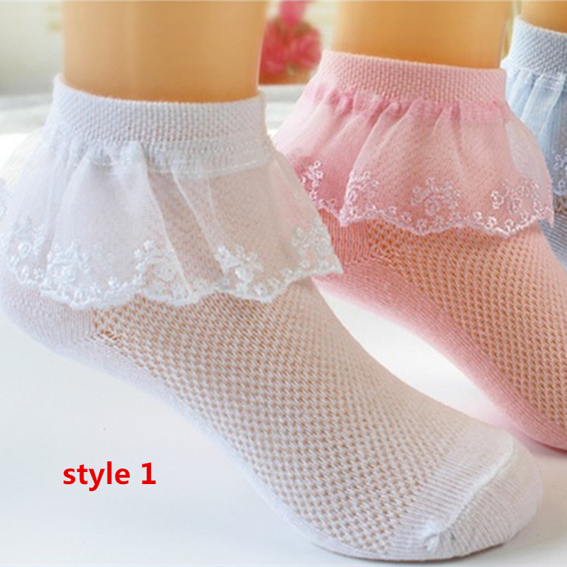 Spring Summer Autumn Candy Colors Lace Ruffle Frilly Ankle Short Socks Kids Princess Baby Girl Socks Retail One Pairs for Kid