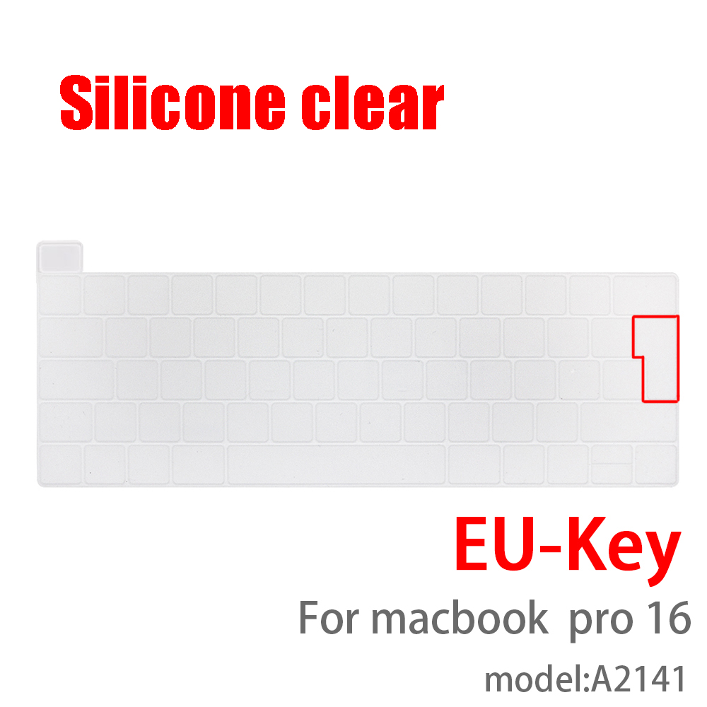 Für macbook Profi 16 tastatur Abdeckung Laptop Schutzhülle Film Profi16 zoll A2141 SILIKON tastatur abdeckung russisch Französisch Spanisch Anzeige: EU-Eintreten klar