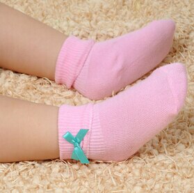 1 Paar Pack Baby Sokken Lente Herfst Boog Meisjes Sok Boog Katoen Kids 0-1 Jaar Jongens sokken Voor Kinderen Sokken: bow pink