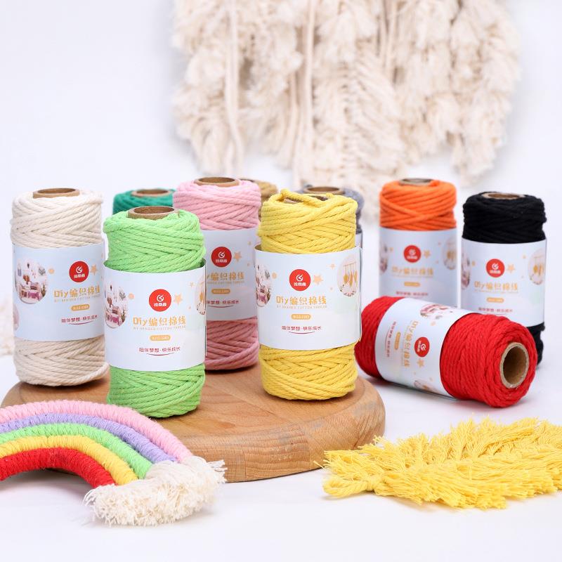 Fil de corde coloré 100% coton torsadé style Boho, 3mm, pour macramé, Parachute, bricolage, artisanat de Scrapbooking à la maison