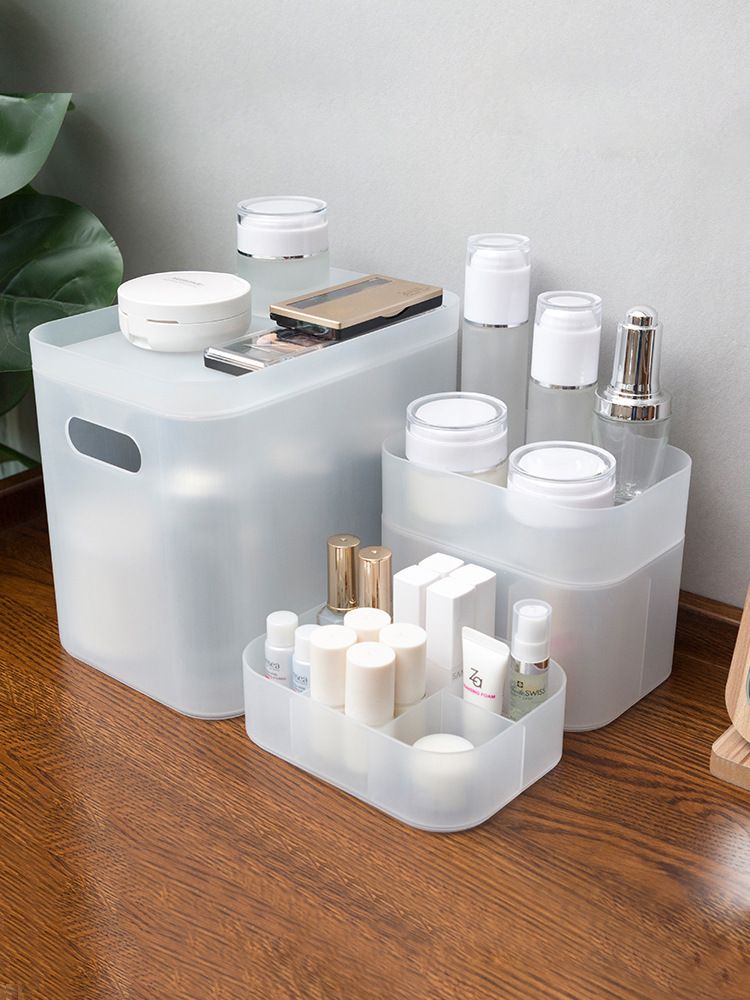 Plastic Makeup Organizer Dull polish Jewelry Box Cosmetic Organizer Makeup Box Lipstick Makeup Storage Bathroom Table Organizer
