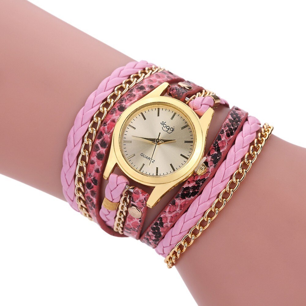 de luxe en cuir montre à Quartz femmes dames décontracté Bracelet montre-Bracelet horloge relogio feminino léopard tressé femme