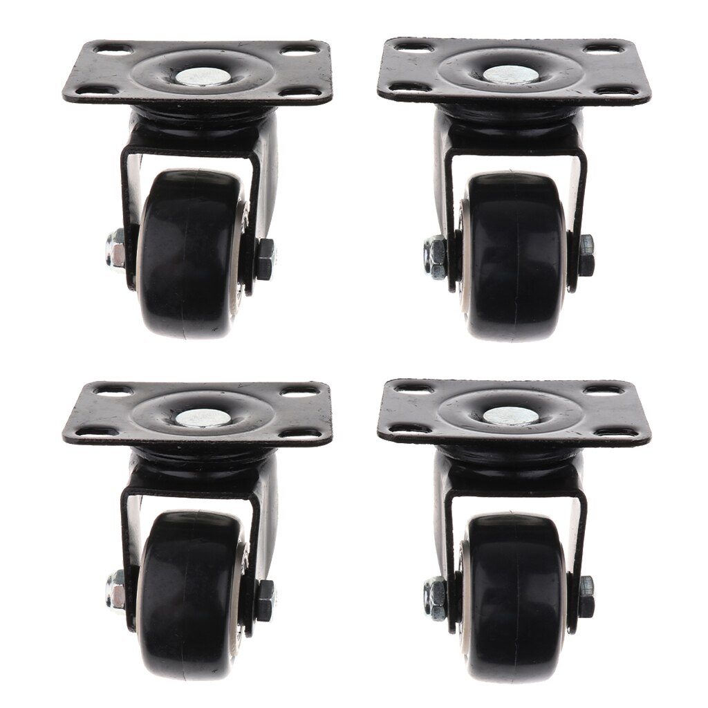 4 Pack Heavy Duty Swivel Castor Wheels Caster Ball Bearing Iron PVC Black