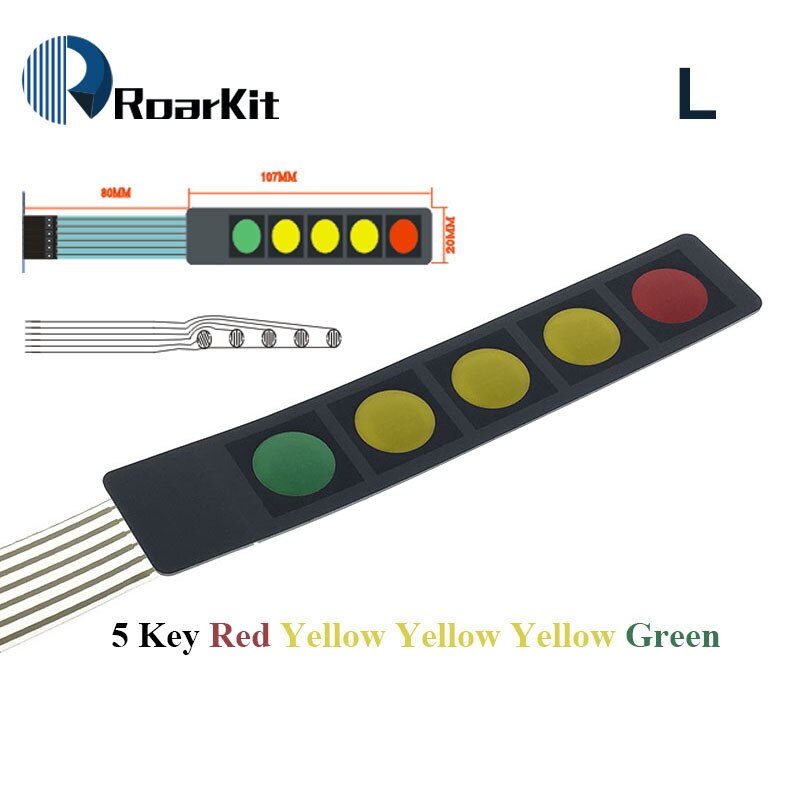 1*2 3 4 5 tastknapper membranbryter 3*4 4 x 5 matrix array tastatur 1 x 6 tastatur med led kontrollpanel pad gjør-det-selv-sett for arduino: L
