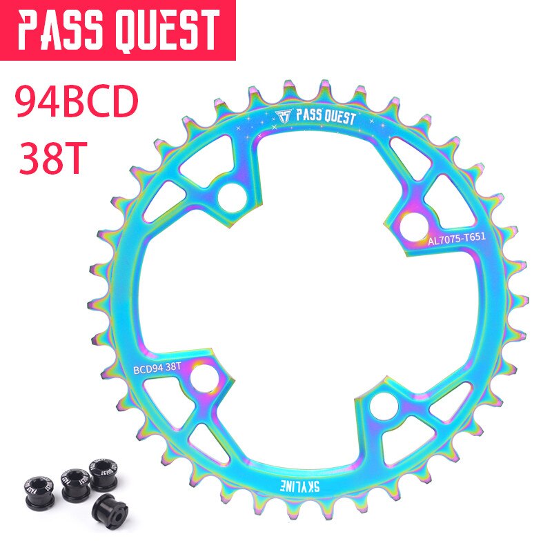 Pass quest mountain cykel kædehjul 94 bcd runde 32t-40t cykel kædering mtb cykel kædehjul krone bcd 94 til nx gx  x1: 38t