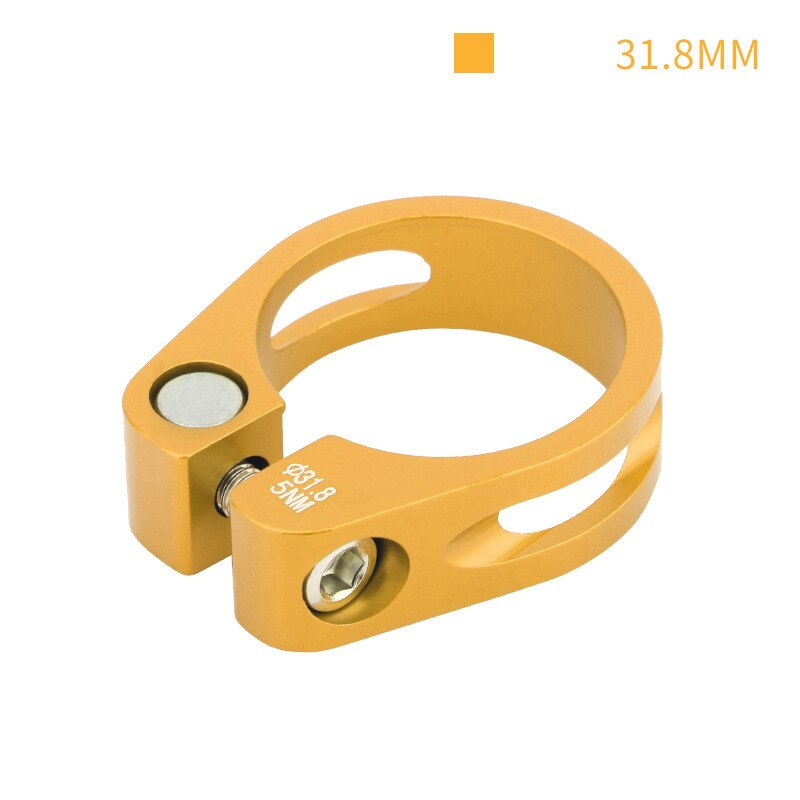 Bicycle Aluminum Alloy Saddle Tube Clamp Aluminum Clamp Seat Post Clamp 31.8 34.9mm Mountain Bike Seat Tube Clamp: Gold-31.8mm