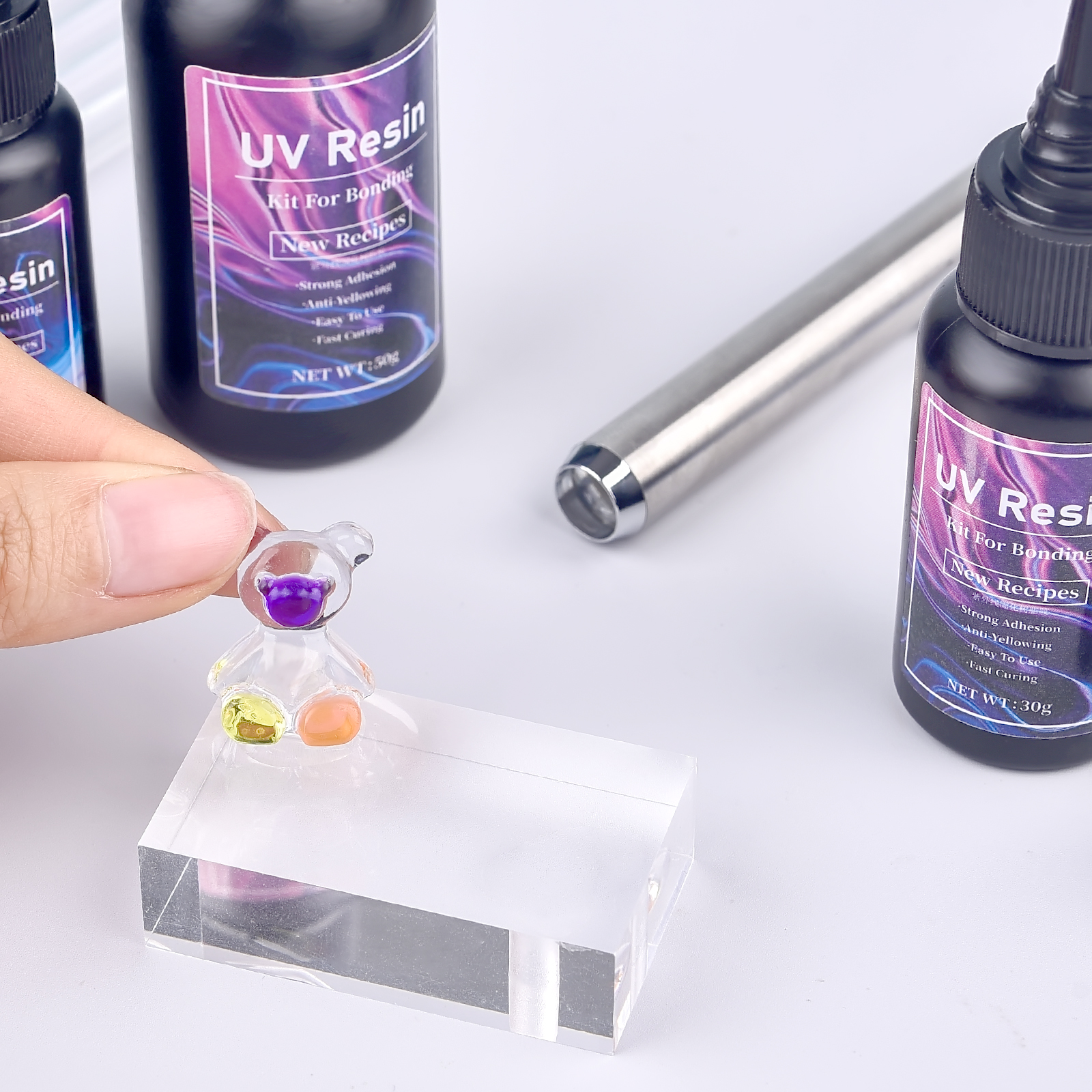 Uv-limning svetslim superlimning uv-lim fix flytande härdande hårt snabbtorkande harts smycken glas plast trä reparationslim