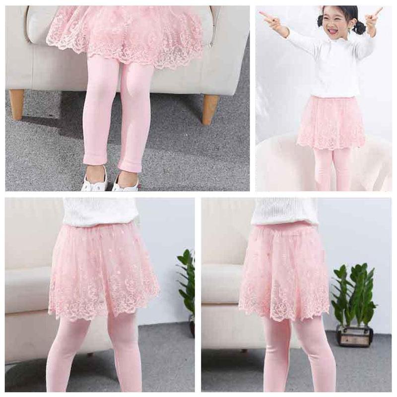 Jupe-culotte en dentelle pour filles, Leggings mignons, princesse, bleu marine, gris, P1W3, printemps et automne