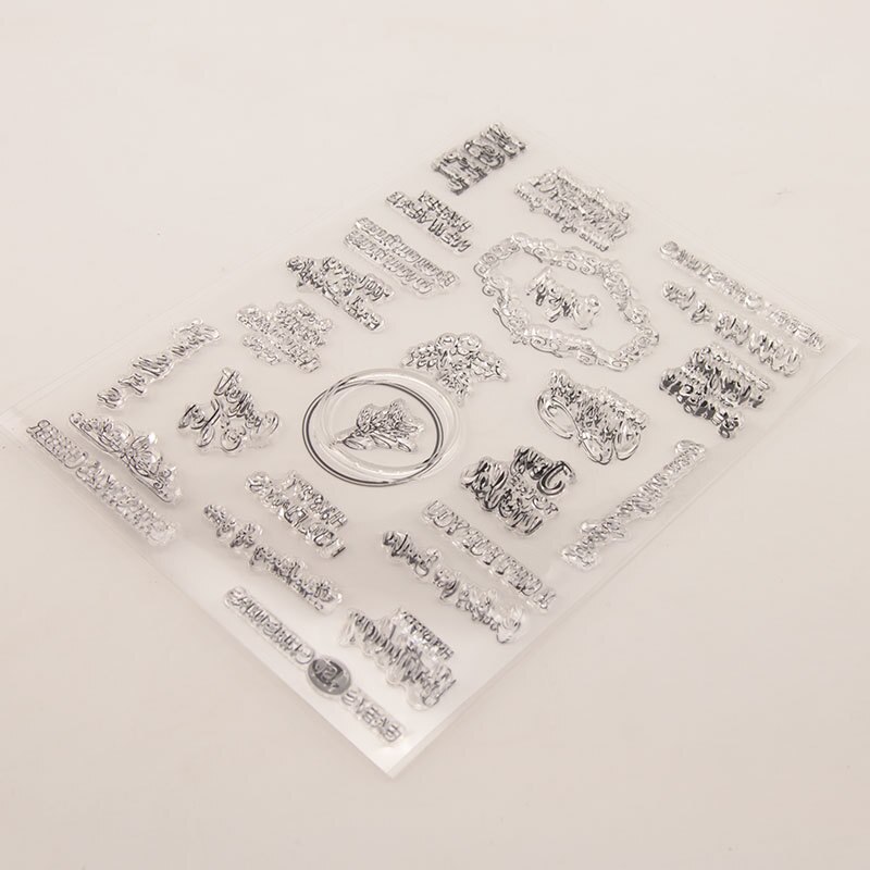 Foglio di timbro trasparente in silicone trasparente di auguri inglese di capodanno per album di scrapbooking timbro di gomma con decorazione artigianale fai-da-te