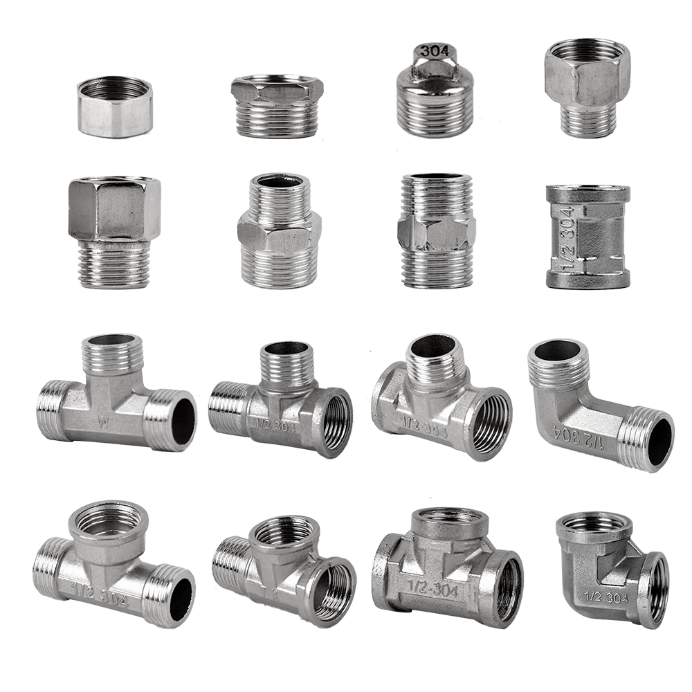 1/2 "3/4" BSP hilo macho hembra tipo T reductor de codo de acero inoxidable adaptador de junta a tope acoplador accesorios de plomería