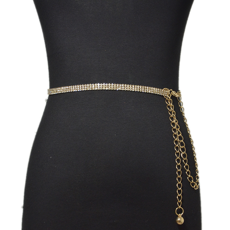 Ceinture en strass pour femmes, de luxe pour femmes, rangée de mariée brillante, cristal brillant, diamant, chaîne de taille, strass