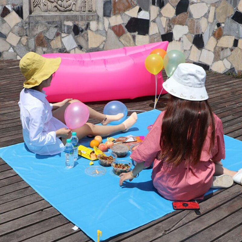 Lommepiknik vanntett bærbart picknicktelt utendørs camping piknikmatte strandmatte sandfritt teppe bakkemadrass 110 x 70cm