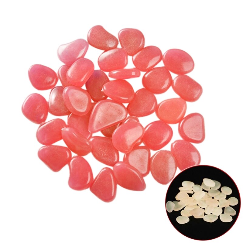 QX2E Luminous PebbIes 100 Pieces Luminous PebbIes Luminous Stone Aquarium Colourful Luminous PebbIe Walkway Decorations Stone